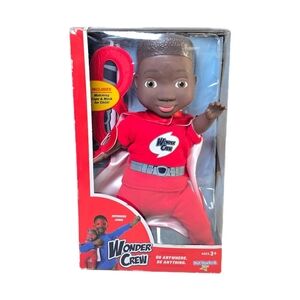Black Boy Doll Wonder Crew Super Hero With Matching Cape and Mask James 15" NEW